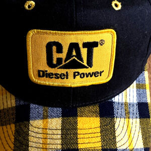 Caterpillar CAT Diesel Power Plaid Snapback Woodland Cap Hat VINTAGE HTF
